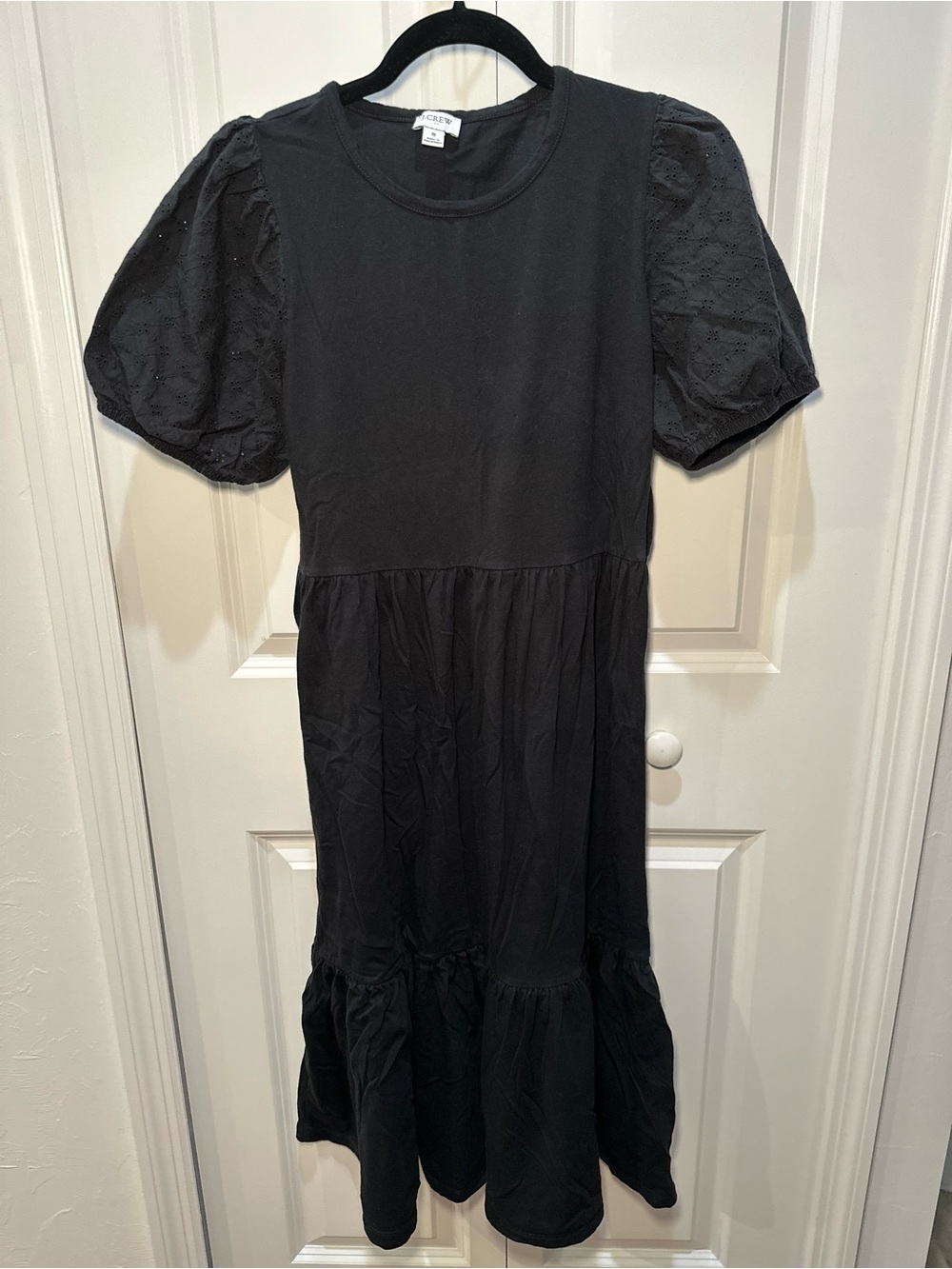 J. Crew Women’s Puff-Sleeve Tiered Casual Midi Dress Size S